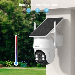 ARCCTV 4MP Wireless Security Camera System Solar Battery Powered 360°PTZ Outdoor