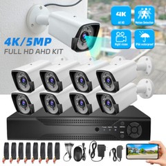 8CH 5MP DVR Outdoor Home CCTV 4K HD Security Camera System Kit w/ 1TB Hard Drive