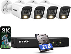 8CH 3K Security Camera System with Audio, 4X 5MP Cams, Color Night Vision