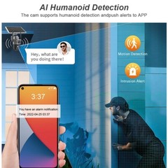 WIFI 8MP Wireless Solar Camera CCTV color Night Vision Security Surveillance