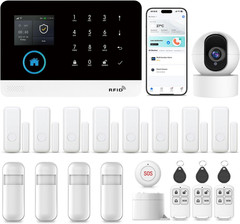 Alarm System for Home Security,22Piece Wireless Security System with Wifi+Gsm/4G
