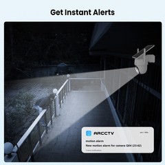 ARCCTV 4MP Wireless Security Camera System Solar Battery Powered 360°PTZ Outdoor