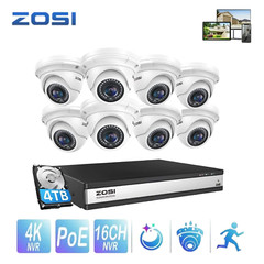 ZOSI 16 Channels NVR 4K 8MP PoE Security 5MP Home Camera System Outdoor 4TB HDD