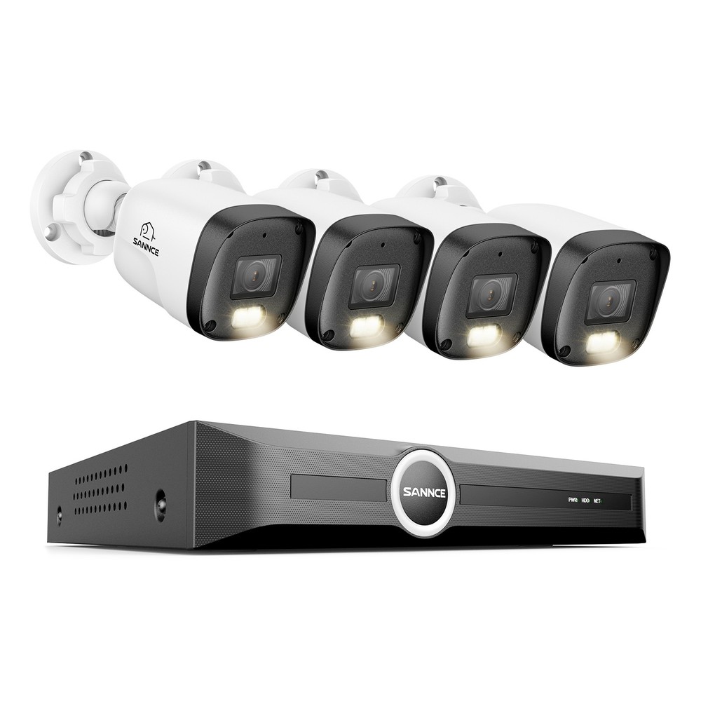 SANNCE 3MP Full Color PoE IP Security Camera System 8CH NVR Audio Recording AI