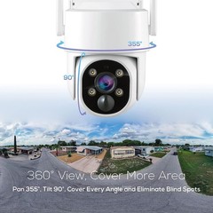 CAMCAMP Wireless Security Camera System Outdoor with 10.1″ LCD Monitor Dual Lens