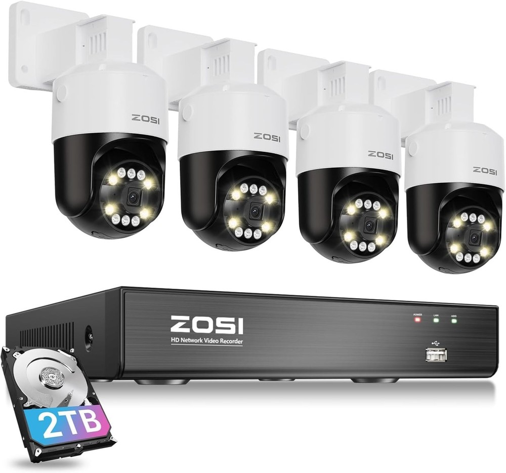 Zosi security camera system 4k – 8 Channels, 4 Cameras