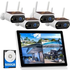 4MP CCTV Camera System Security Wireless Home 10CH Monitor NVR Outdoor HDD Audio