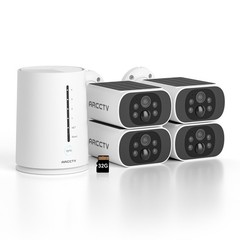 ARCCTV 4MP Wireless Solar Battery Security Camera System Outdoor WiFi Home Audio