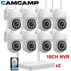 10CH NVR Security Kit with 360° PTZ WiFi Camera & AI Detection 24/7 Recording