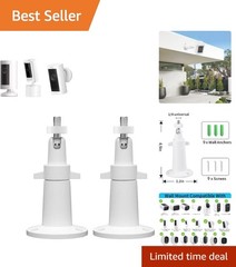 2 Pack Adjustable Wall Mounts for Arlo & Ring Cameras – Versatile Viewing Angle