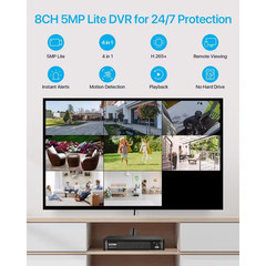 8-Channel H. 265+ 3K-Lite DVR Home Security System with 4 Wired 1080P Full HD Ou