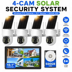 CAMCAMP Wireless Home Security System 2K Solar Powered Outdoor Camera 500GB HDD