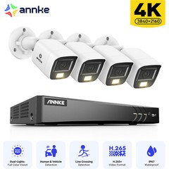 ANNKE 4K 8CH DVR 8MP Security Camera System Human Detection Color Night Outdoor