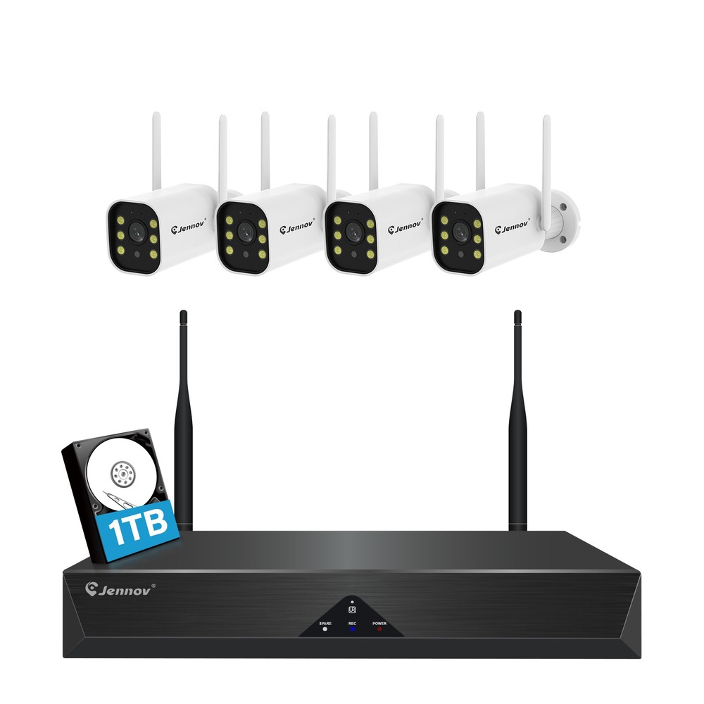 JENNOV Wireless Security Camera System 5MP 10CH NVR Two-Way Audio Recording