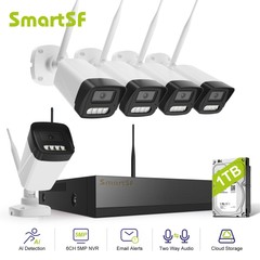 HD 2MP Security Camera System 1TB HDD, NVR Indoor Outdoor WIFI CCTV Audio NVRkit