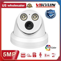 Vikylin 16ch CCTV System 5MP IP Camera Audio Full Color Turret 4k 16POE NVR Lot