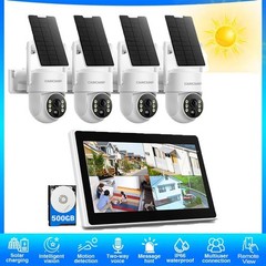 4MP Wireless Home Security Camera System Solar Wifi IP Cameras 10» Monitor NVR