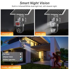 WIFI 8MP Wireless Solar Camera CCTV color Night Vision Security Surveillance