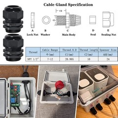Zulkit Junction Box ABS Plastic Dustproof Waterproof 8.7″ x 6.7″ x 4.3″, Gray
