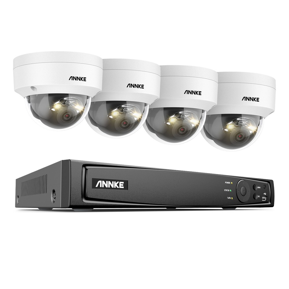 ANNKE 12MP AI Color Night Vision PoE Security Camera System 16CH NVR Audio IP67
