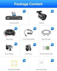 8 Camaras De Seguridad Wifi Exterior 1080P Inalambrica Con Vision Nocturna Video