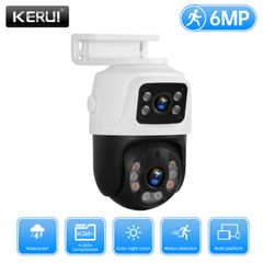 Smart POE 6MP Dual Lens IP Camera 2-Way Audio Motion Tracking Security Cam