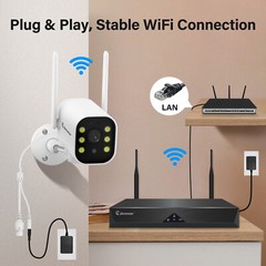 JENNOV Wireless Security Camera System 5MP 10CH NVR Two-Way Audio Recording