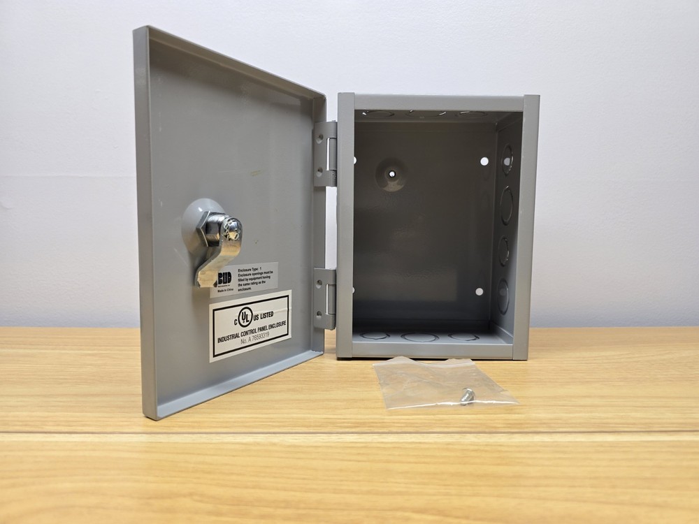 BUD Industries Steel Enclosure Type 1 Sheet Metal Box 8″ X 6″ X4″ Has Knockouts