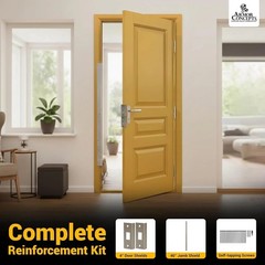 Door Armor MINI 3pc Steel Security Kit – Satin Nickel – Anti Kick-in Protection