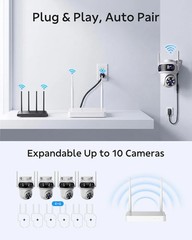 4 Pcs Triple Lens Cameras Wireless CCTV Security Camera System WiFi 10CH 4K NVR