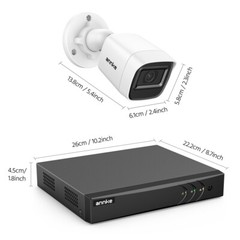 ANNKE 8CH DVR 4PC 2MP EXIR Security Camera System AI Human Detection IP67 H.265+