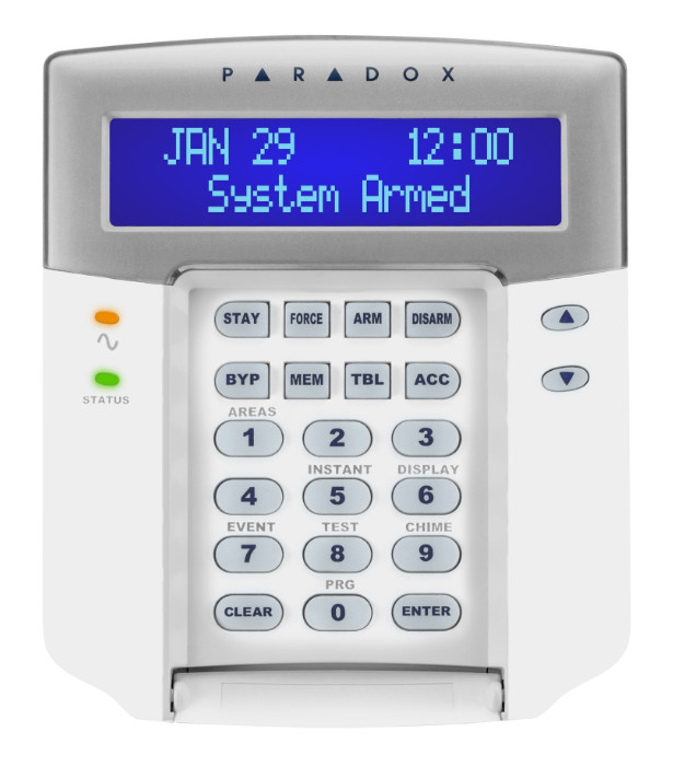 PARADOX K641R+ 32-Character Blue LCD Keypad Module with Integrated Card Reader