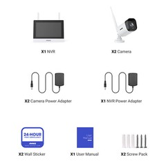 ANNKE Wireless 4CH 7″ Monitor NVR HD 5MP AI Security Camera System Two-Way Audio