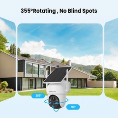 ARCCTV 4MP Wireless Security Camera System Solar Battery Powered 360°PTZ Outdoor