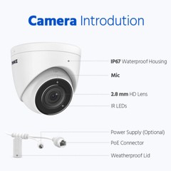 ANNKE 5MP Audio POE IP Security Camera Outdoor Night Vision AI Detection IP67