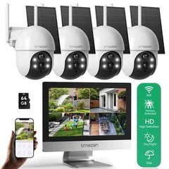 4MP Wireless Home Outdoor CCTV Security Camera System 10CH WIFI 12» Monitor 64G