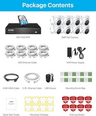 ZOSI 8CH 4K 8MP Security PoE Camera System Outdoor Person Vehicle Detect 2TB HDD
