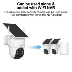ARCCTV 4MP Wireless Security Camera System Solar Battery Powered 360°PTZ Outdoor