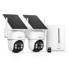 ARCCTV 2K Security Camera System Wireless Outdoor Solar Battery Powered Pan/Tilt