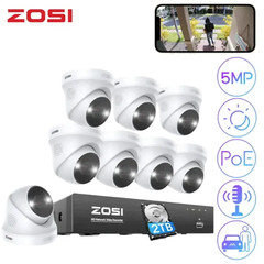 ZOSI H.265+ 4K NVR 8CH Security IP 5MP Camera System Spotlight Audio AI Detect