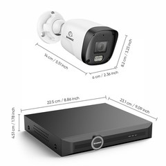 SANNCE 3MP Full Color PoE IP Security Camera System 8CH NVR Audio Recording AI