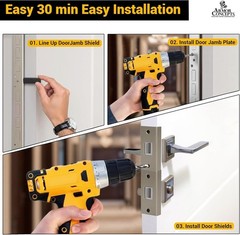 Satin Nickel 3-Piece Door Armor Kit – Anti Kick-in Protection for Entry Security