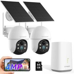 Solar Camera 4MP Audio System 1080P WIFI CCTV 4CH NVR with 64GB FHD Waterproof