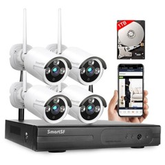 SmartSF 3MP 10CH NVR 1296P Security Camera System Outdoor 1TB HDD Home CCTV Kit