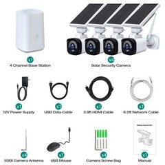 Wireless Security Camera System Outdoor Solar Battery Powered WiFi Motion Detect