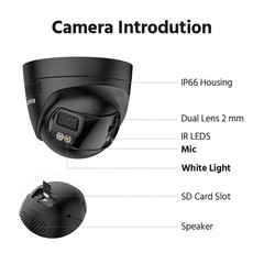 ANNKE 16CH NVR 4K POE 180° Dual Lens Security Camera System Two Way Audio Color
