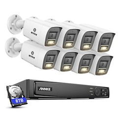ANNKE 3K POE Security Camera System Two Way Audio 16CH 4K NVR Color Night Vision