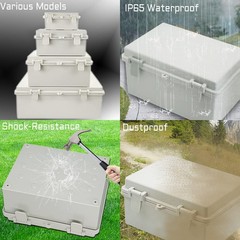 Zulkit Junction Box ABS Plastic Dustproof Waterproof 8.7″ x 6.7″ x 4.3″, Gray