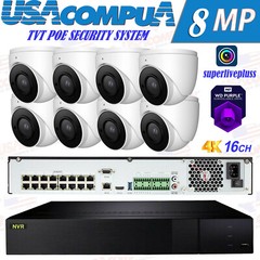 4K Security Camera System 4MP NVR KIT 16CH POE H265+ HDD INCLUDED Superliveplus