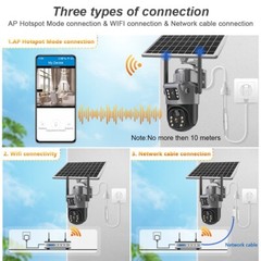 WIFI 8MP Wireless Solar Camera CCTV color Night Vision Security Surveillance